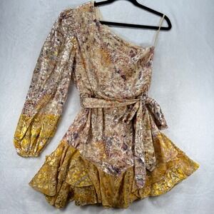 HEMANT & NANDITA Multicolor One-Shoulder Mini Dress